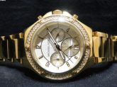 MICHAEL KORS OURO AMARELO STRASS BEZEL